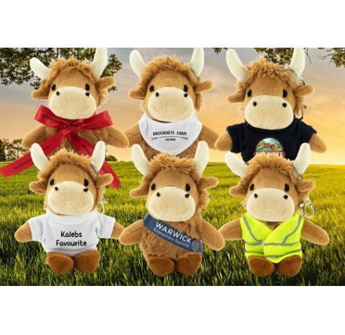 Branded 11cm Highland Cow Keyring